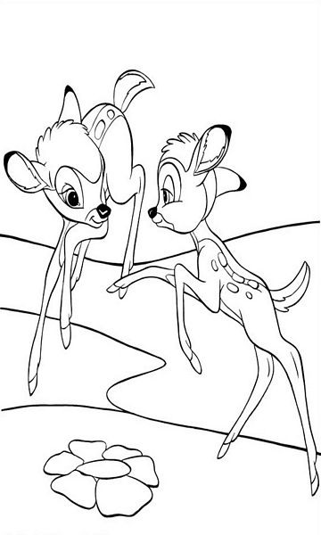 kolorowanka Bambi malowanka do wydruku Disney z bajki dla dzieci nr 51